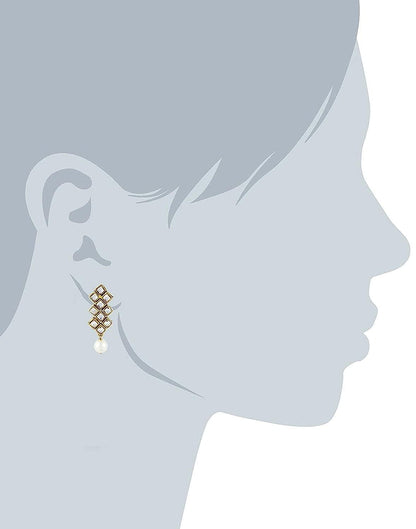 Fashion Pearl Kundan Choker Necklace Set With Earrings For Women