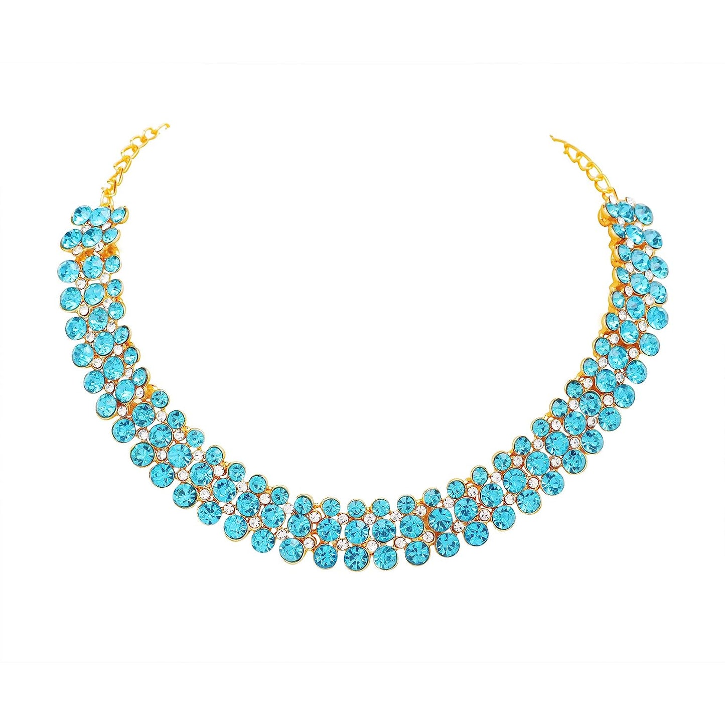 Gold Plated Alloy Choker Necklace Set For Women
