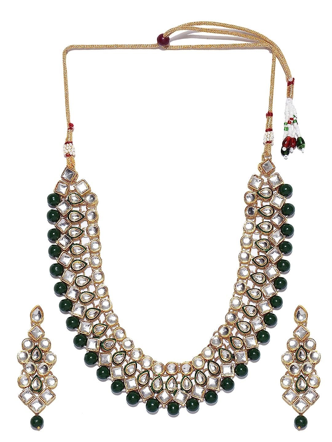 Fashion Gold Plated Jewellery Set for Women (Green)