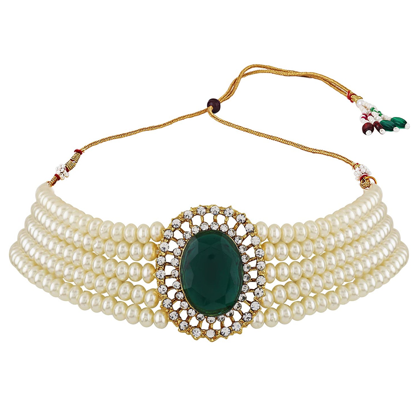 Fancy Choker Traditional Pearl Necklace Jewellery Set for Women