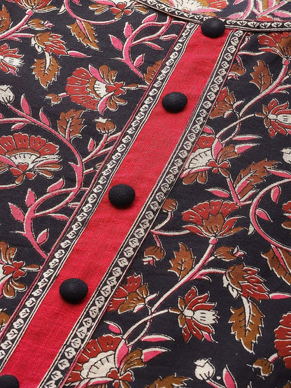 Women's Cotton Floral Printed Anarkali Kurta for Women
