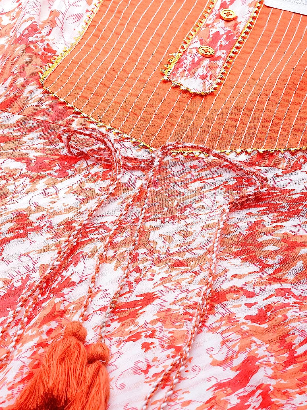 Women's Cotton Tie Dye Printed Anarkali Kurta for Women
