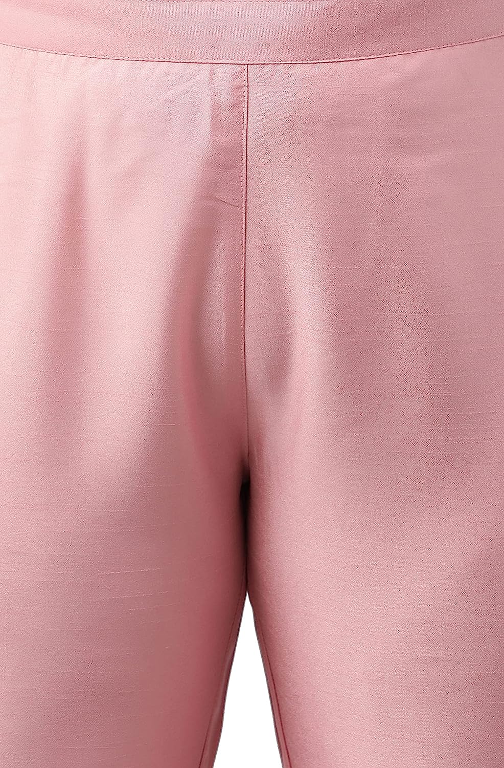 Plus Size Pink Poly Silk Ladies Kurta with Pant