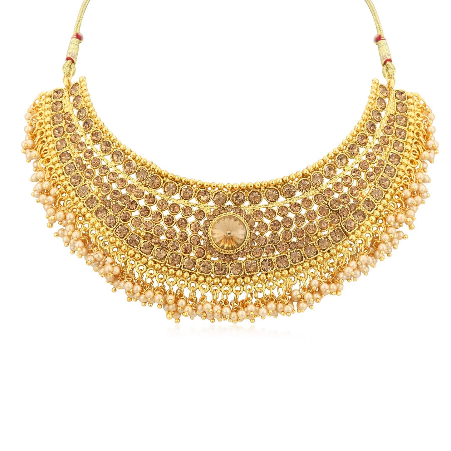 Traditional Gold Plated Choker Necklace Set for Women